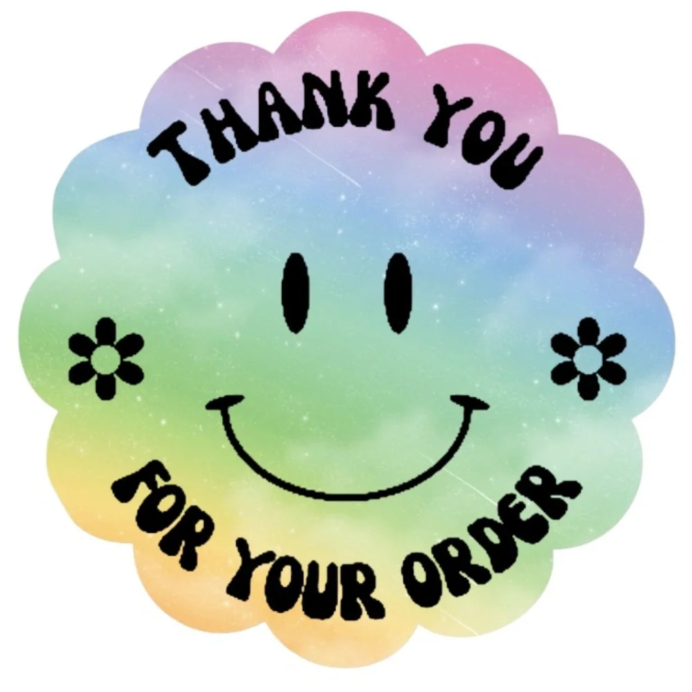 100 Thank You Stickers for your order 2in round Shipping Supplies NWT poshmark